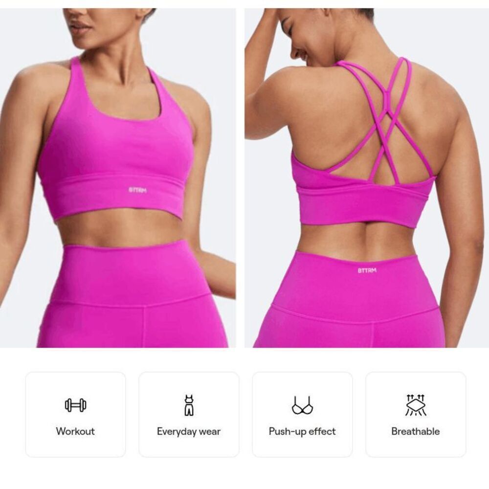 Betterme 2pcs Sculpting Fit Pink Set Pilates Shorts And Straps Support Bra S Nwt — image 3 of 8